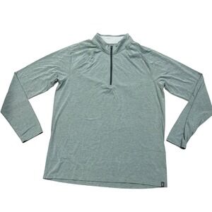 Free Fly Mens Bamboo Midweight Quarter Zip‎ Pullover Heather Green Size L